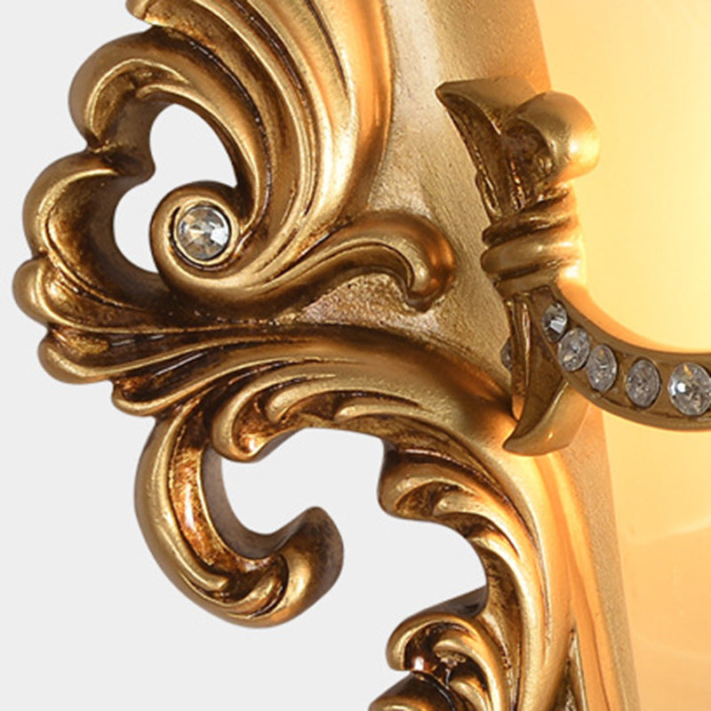 Resin Carving Pattern Glass Wall Lamp