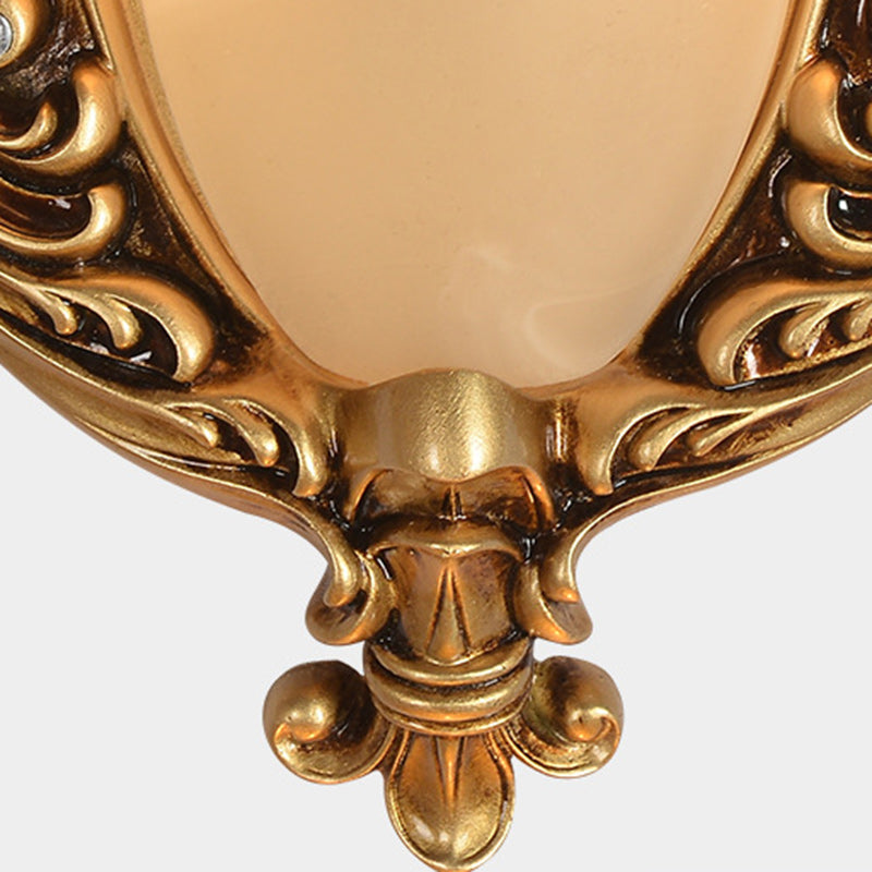 Resin Carving Pattern Glass Wall Lamp