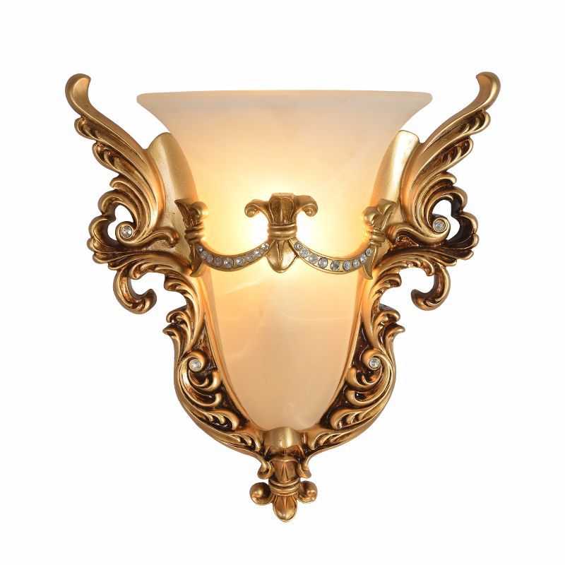 Resin Carving Pattern Glass Wall Lamp