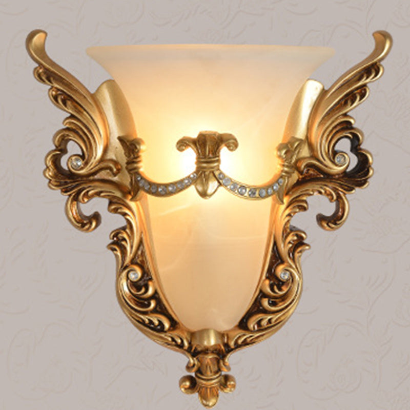 Resin Carving Pattern Glass Wall Lamp