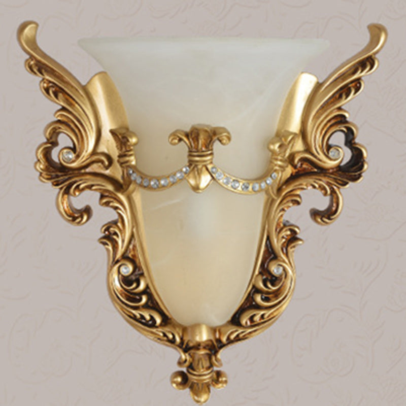 Resin Carving Pattern Glass Wall Lamp