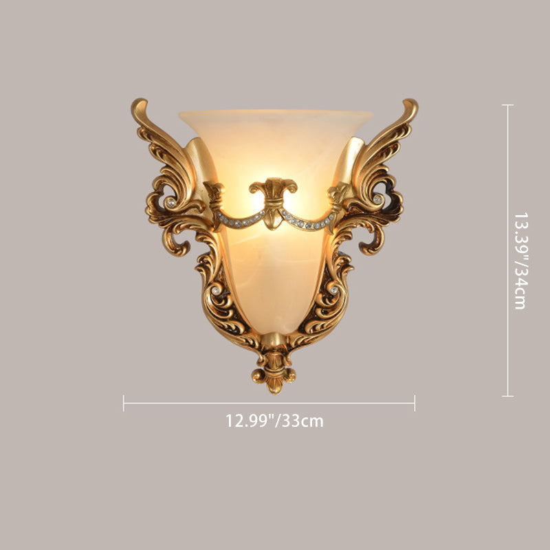 Resin Carving Pattern Glass Wall Lamp