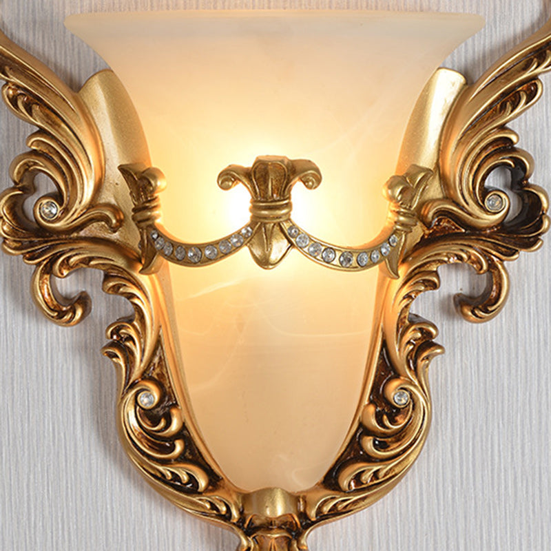 Resin Carving Pattern Glass Wall Lamp