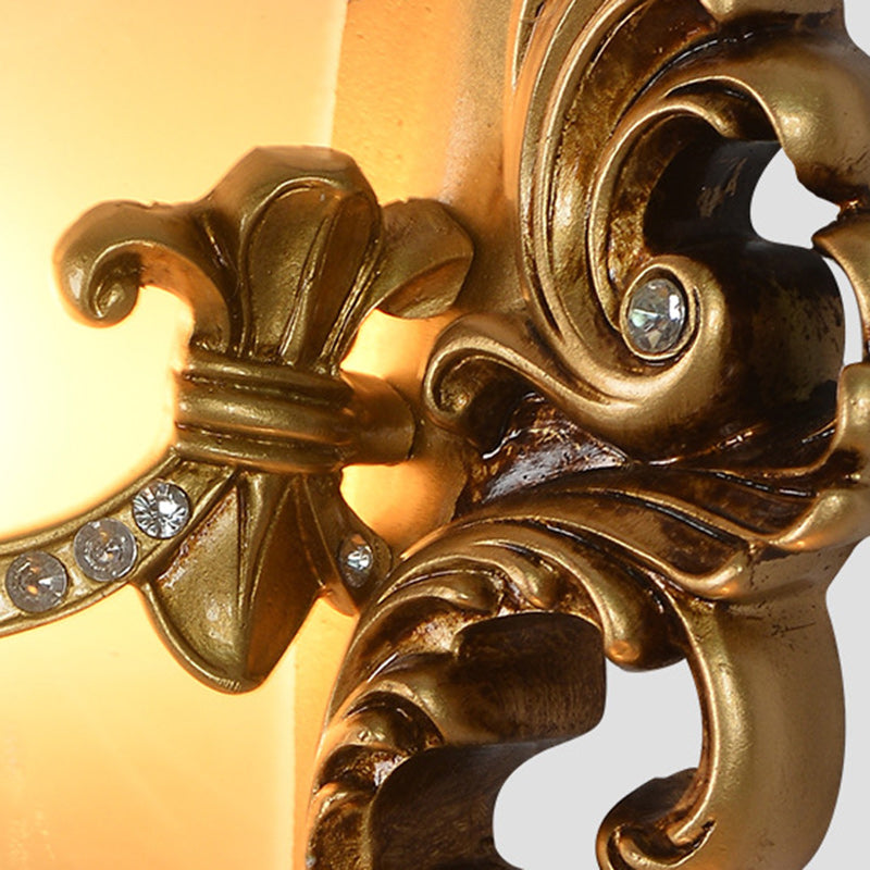 Resin Carving Pattern Glass Wall Lamp