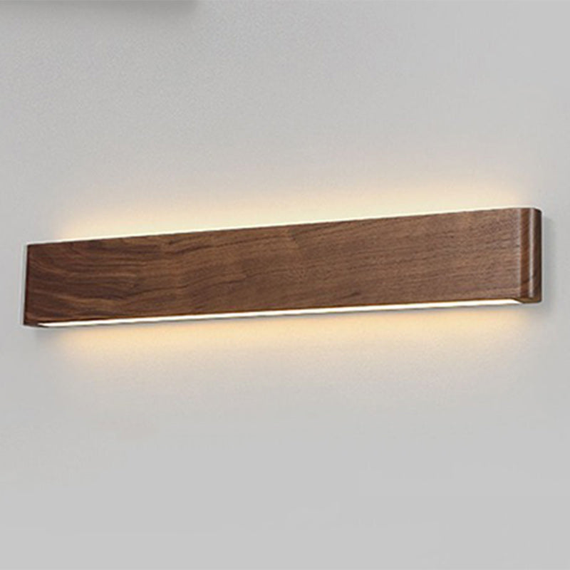Rectangular Strip Aluminum Walnut Wall Lamp