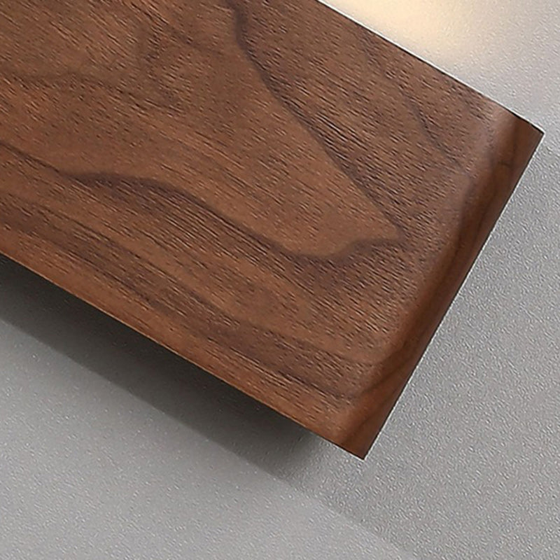 Rectangular Strip Aluminum Walnut Wall Lamp