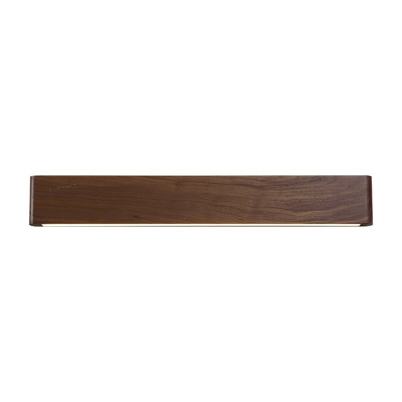 Rectangular Strip Aluminum Walnut Wall Lamp