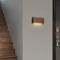 Rectangular Strip Aluminum Walnut Wall Lamp