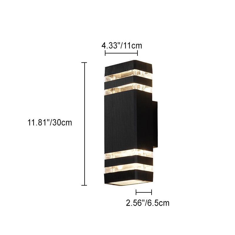 Rectangle Cube Aluminum Glass 2-Light Outdoor Light