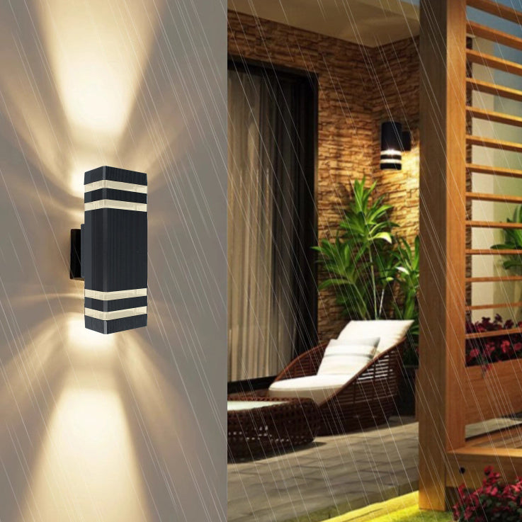 Rectangle Cube Aluminum Glass 2-Light Outdoor Light