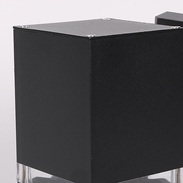Rectangle Cube Aluminum Glass 2-Light Outdoor Light