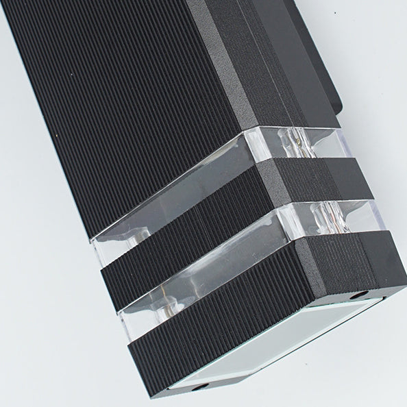 Rectangle Cube Aluminum Glass 2-Light Outdoor Light