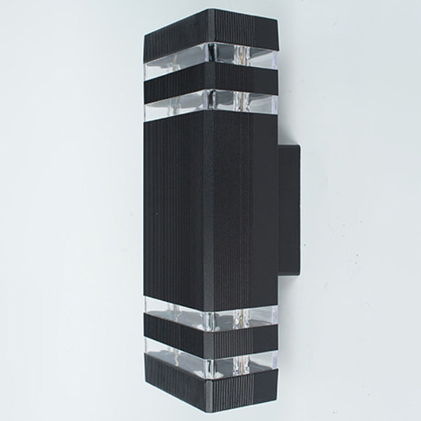 Rectangle Cube Aluminum Glass 2-Light Outdoor Light