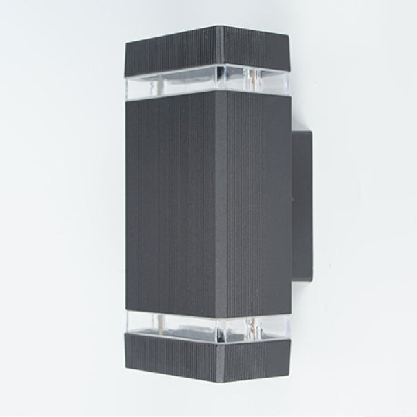 Rectangle Cube Aluminum Glass 2-Light Outdoor Light