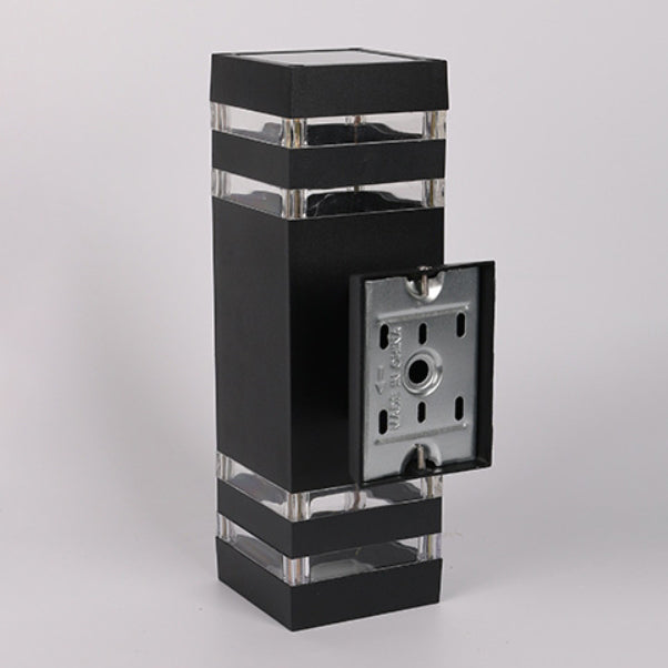 Rectangle Cube Aluminum Glass 2-Light Outdoor Light