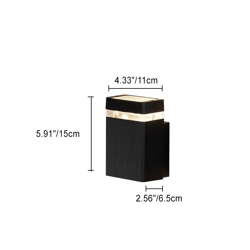 Rectangle Cube Aluminum Glass 2-Light Outdoor Light