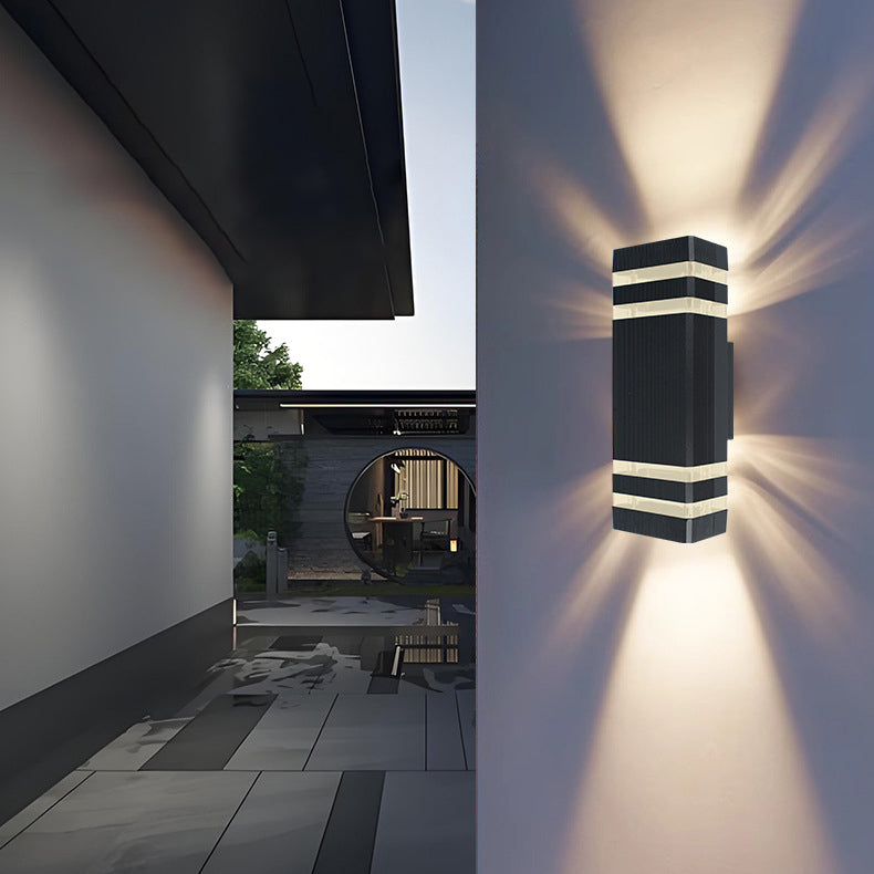 Rectangle Cube Aluminum Glass 2-Light Outdoor Light