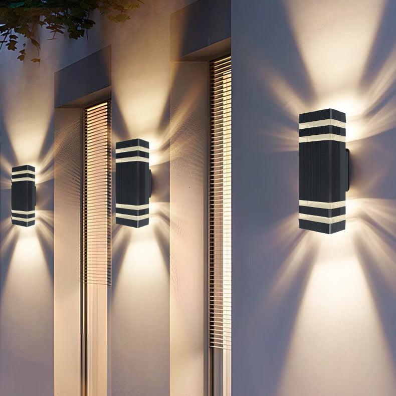 Rectangle Cube Aluminum Glass 2-Light Outdoor Light