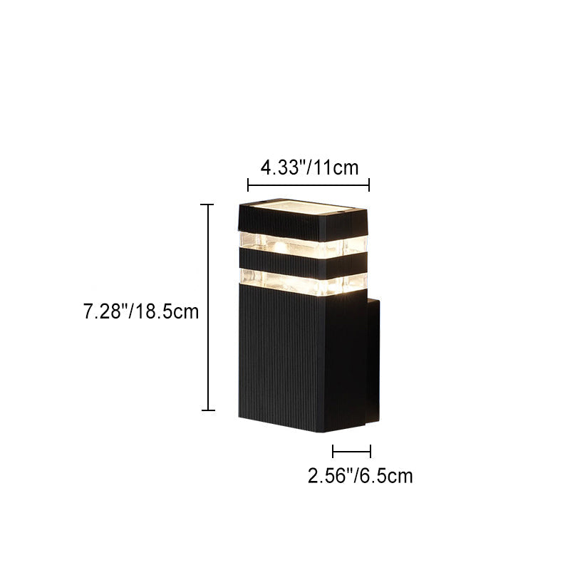 Rectangle Cube Aluminum Glass 2-Light Outdoor Light