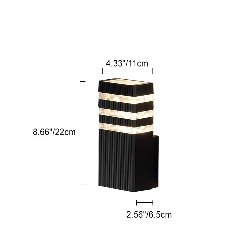 Rectangle Cube Aluminum Glass 2-Light Outdoor Light