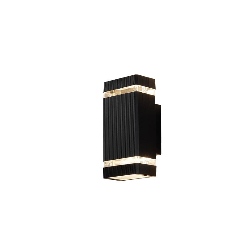 Rectangle Cube Aluminum Glass 2-Light Outdoor Light