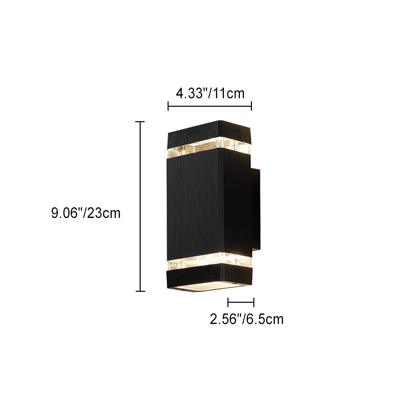 Rectangle Cube Aluminum Glass 2-Light Outdoor Light