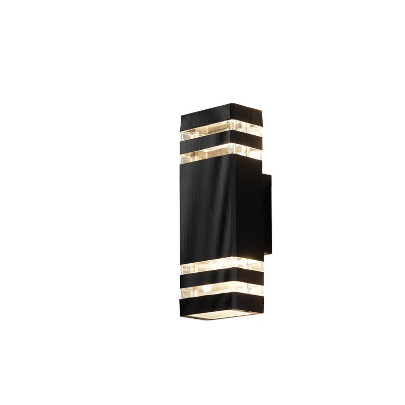 Rectangle Cube Aluminum Glass 2-Light Outdoor Light