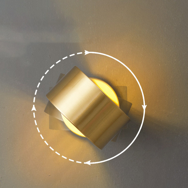 Round Rotatable Full Copper Wall Lamp