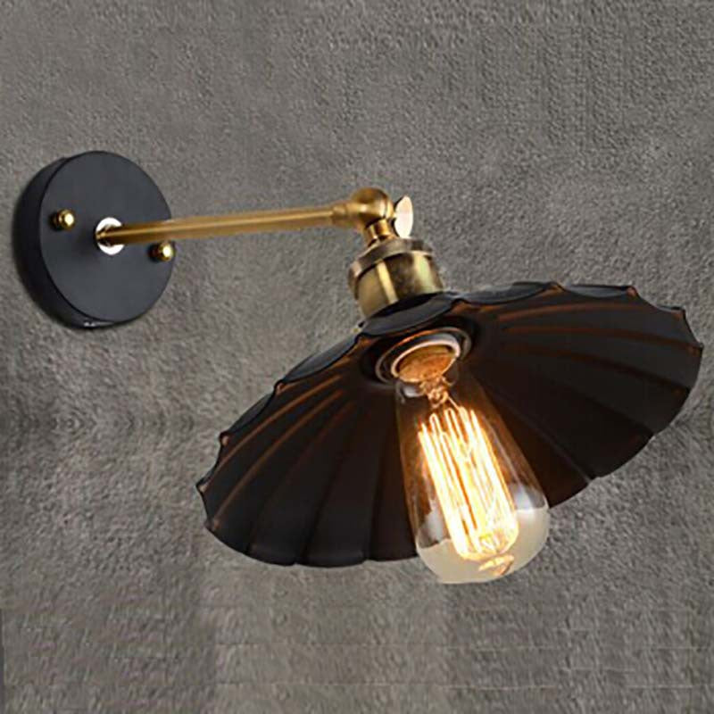 Umbrella Shape Iron Lampshade Wall Lamp