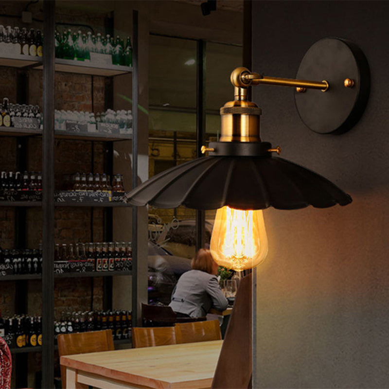 Umbrella Shape Iron Lampshade Wall Lamp