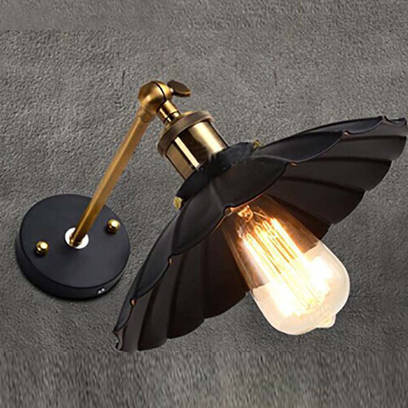 Umbrella Shape Iron Lampshade Wall Lamp