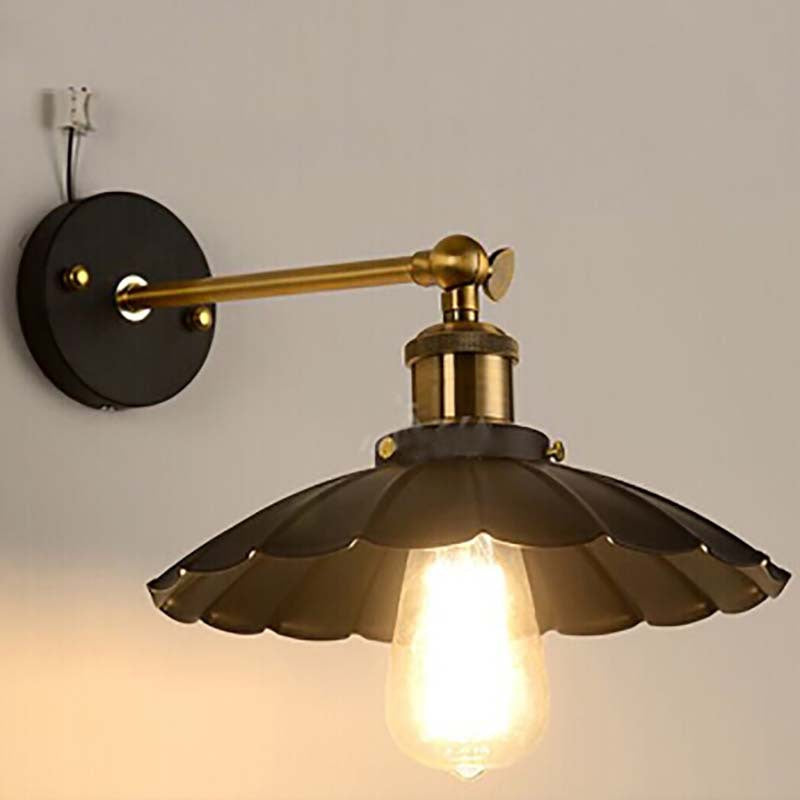 Umbrella Shape Iron Lampshade Wall Lamp