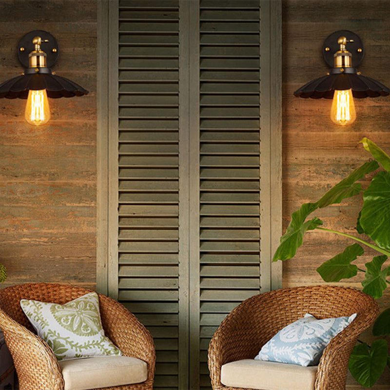 Umbrella Shape Iron Lampshade Wall Lamp