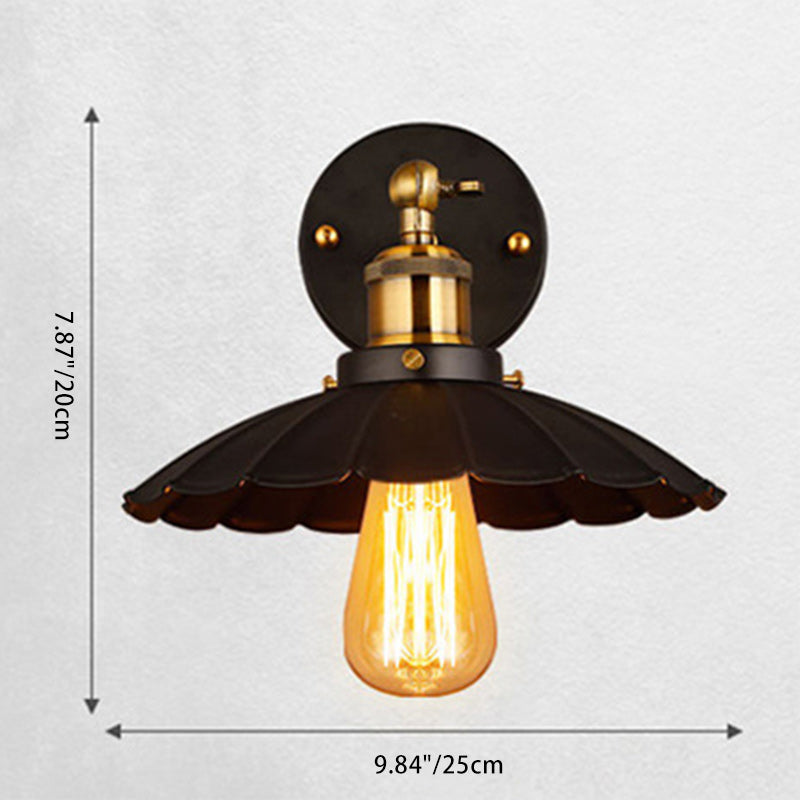Umbrella Shape Iron Lampshade Wall Lamp
