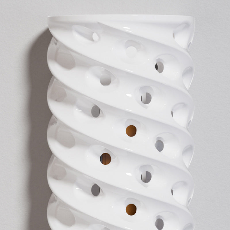 Cylinder Hollow Corrugated Ceramics Wall Lamp