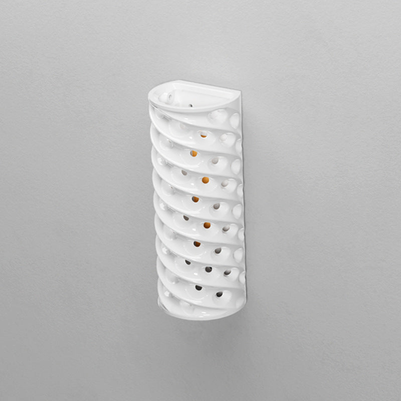 Cylinder Hollow Corrugated Ceramics Wall Lamp