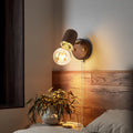 Solid Wood Glass Lampshade Wall Lamp