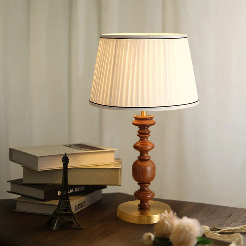 Umbrella Shape Fabric Lampshade Table Lamp