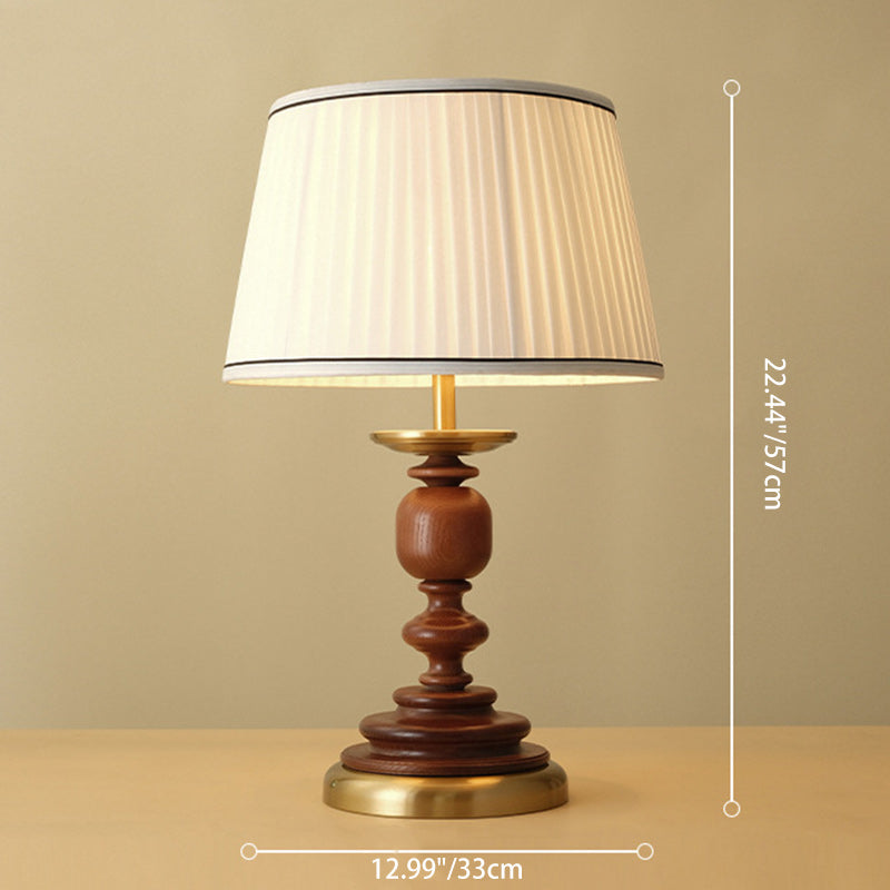 Umbrella Shape Fabric Lampshade Table Lamp
