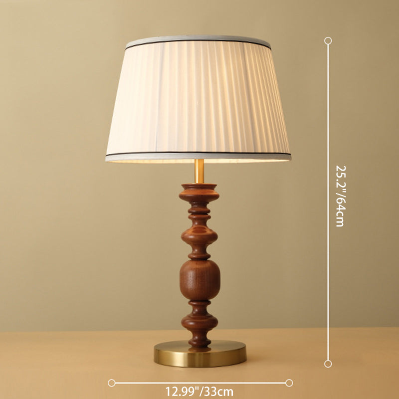 Umbrella Shape Fabric Lampshade Table Lamp
