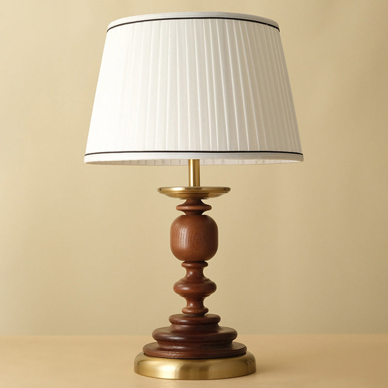 Umbrella Shape Fabric Lampshade Table Lamp