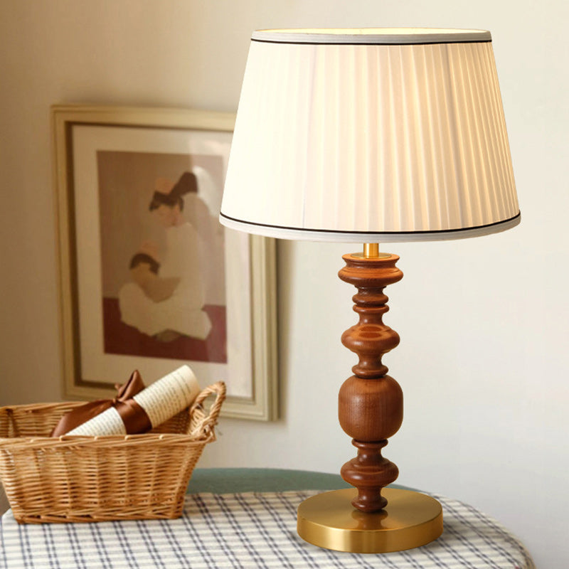 Umbrella Shape Fabric Lampshade Table Lamp