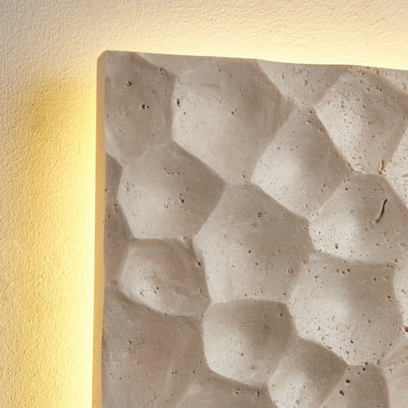 Square Yellow Travertine Hallways Wall Lamp