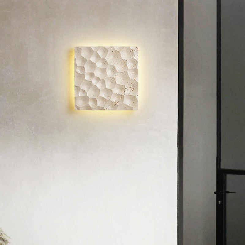 Square Yellow Travertine Hallways Wall Lamp