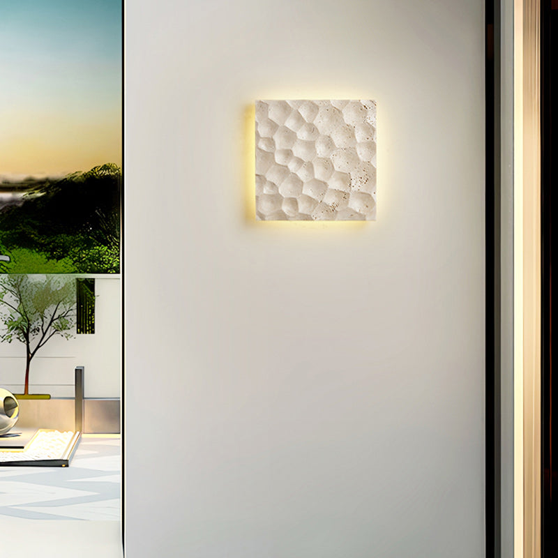 Square Yellow Travertine Hallways Wall Lamp