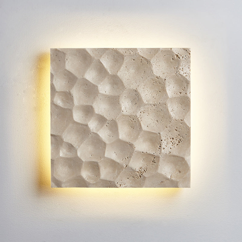 Square Yellow Travertine Hallways Wall Lamp