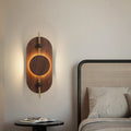 Round Oval Solid Wood Wall Lamp