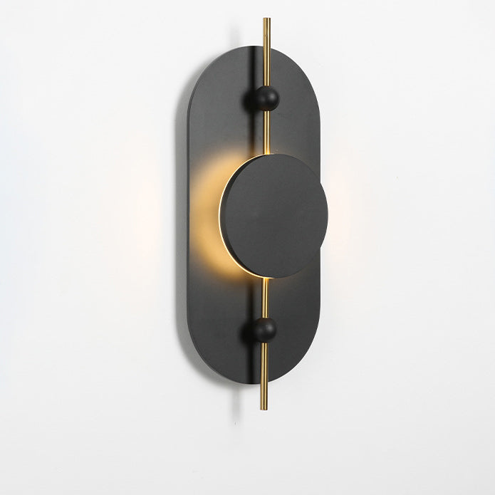 Round Oval Solid Wood Wall Lamp