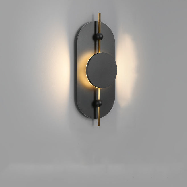 Round Oval Solid Wood Wall Lamp