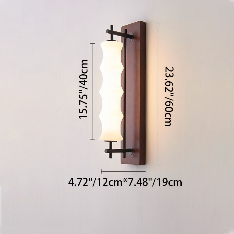 Rectangular Cylinder Solid Wood Wall Lamp